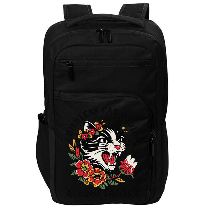 Childless Cat Ladies Against Fascism Feminist Impact Tech Backpack