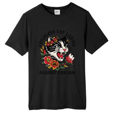 Childless Cat Ladies Against Fascism Feminist Tall Fusion ChromaSoft Performance T-Shirt