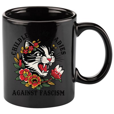 Childless Cat Ladies Against Fascism Feminist 11oz C Handle Ceramic Mug