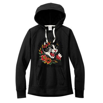 Childless Cat Ladies Against Fascism Feminist Women's Fleece Hoodie