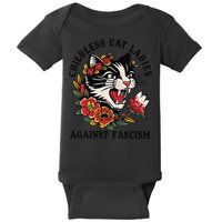 Childless Cat Ladies Against Fascism Feminist Baby Bodysuit