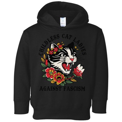 Childless Cat Ladies Against Fascism Feminist Toddler Hoodie