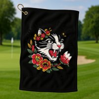 Childless Cat Ladies Against Fascism Feminist Golf Towel