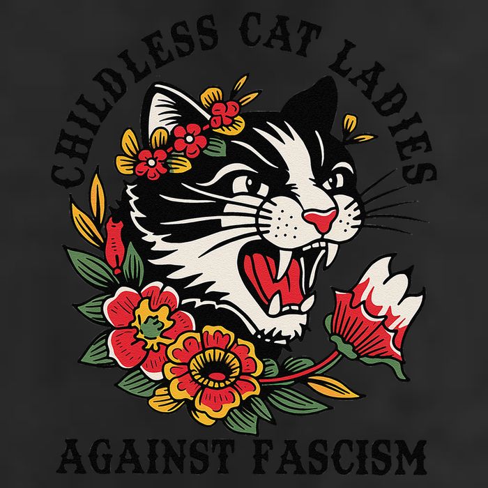 Childless Cat Ladies Against Fascism Feminist Golf Towel