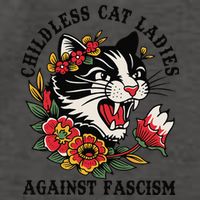 Childless Cat Ladies Against Fascism Feminist Vector Backpack