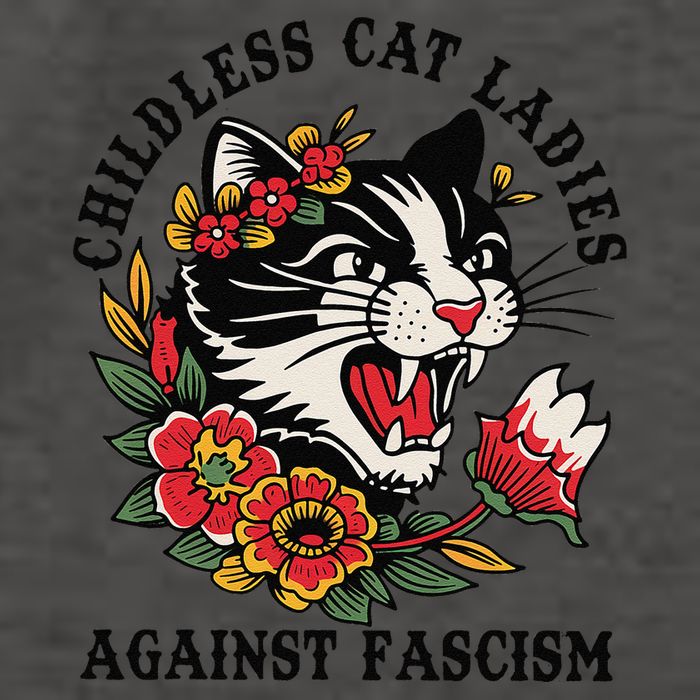 Childless Cat Ladies Against Fascism Feminist Vector Backpack