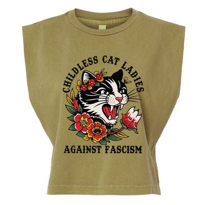 Childless Cat Ladies Against Fascism Feminist Garment-Dyed Women's Muscle Tee