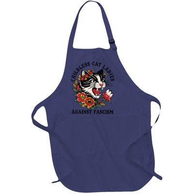 Childless Cat Ladies Against Fascism Feminist Full-Length Apron With Pockets