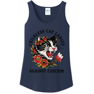 Childless Cat Ladies Against Fascism Feminist Ladies Essential Tank