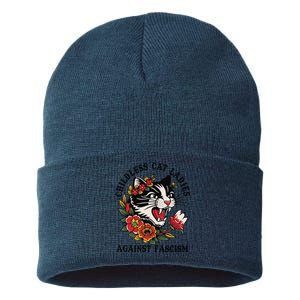 Childless Cat Ladies Against Fascism Feminist Sustainable Knit Beanie