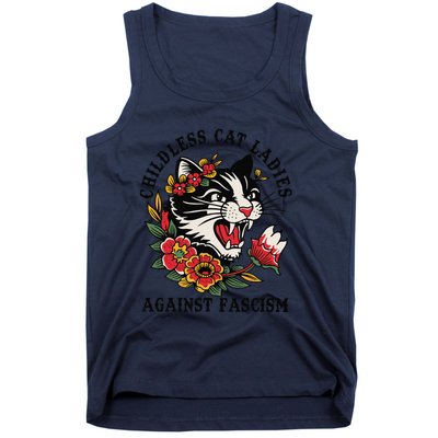 Childless Cat Ladies Against Fascism Feminist Tank Top