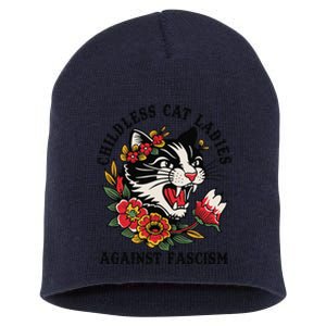 Childless Cat Ladies Against Fascism Feminist Short Acrylic Beanie