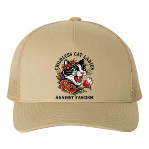 Childless Cat Ladies Against Fascism Feminist Yupoong Adult 5-Panel Trucker Hat