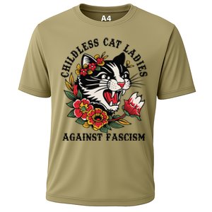 Childless Cat Ladies Against Fascism Feminist Cooling Performance Crew T-Shirt