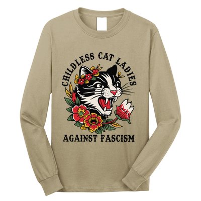 Childless Cat Ladies Against Fascism Feminist Long Sleeve Shirt