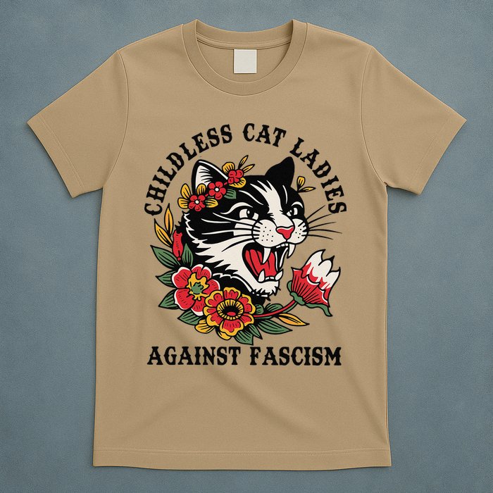 Childless Cat Ladies Against Fascism Feminist T-Shirt
