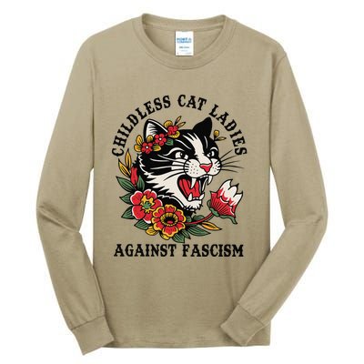 Childless Cat Ladies Against Fascism Feminist Tall Long Sleeve T-Shirt