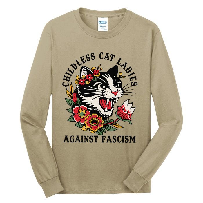 Childless Cat Ladies Against Fascism Feminist Tall Long Sleeve T-Shirt