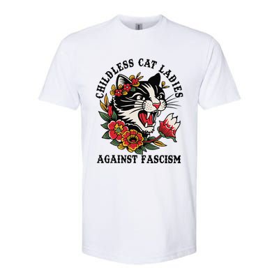 Childless Cat Ladies Against Fascism Feminist Softstyle CVC T-Shirt