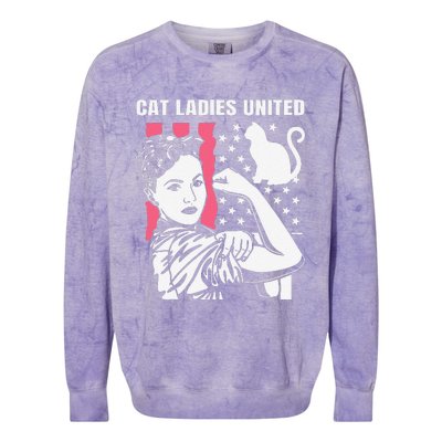 Childless Cat Lady For Cat Mom Women Cat Ladies Gift Colorblast Crewneck Sweatshirt