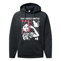 Childless Cat Lady For Cat Mom Women Cat Ladies Gift Performance Fleece Hoodie