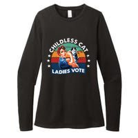 Childless Cat Ladies Vote Rosie The Riveter Vintage Funny Womens CVC Long Sleeve Shirt