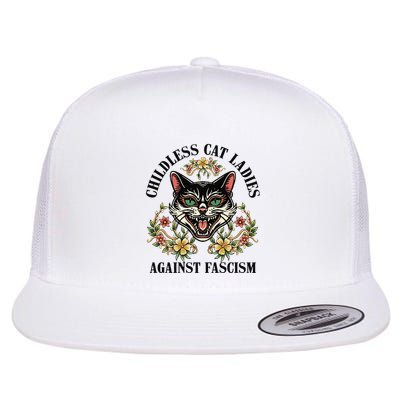 Childless Cat Ladies Against Fascism Flat Bill Trucker Hat