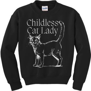 Childless Cat Lady Kamala 2024 Gift Kids Sweatshirt