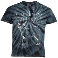 Childless Cat Lady Kamala 2024 Gift Kids Tie-Dye T-Shirt