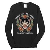 Childless Cat Ladies Against Fascism Funny Cat Feminist Long Sleeve Shirt