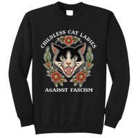 Childless Cat Ladies Against Fascism Funny Cat Feminist Sweatshirt