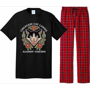 Childless Cat Ladies Against Fascism Funny Cat Feminist Pajama Set