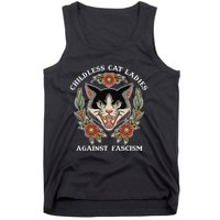 Childless Cat Ladies Against Fascism Funny Cat Feminist Tank Top