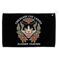 Childless Cat Ladies Against Fascism Funny Cat Feminist Grommeted Golf Towel