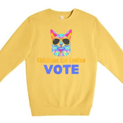 Childless Cat Ladies Vote Blue Premium Crewneck Sweatshirt