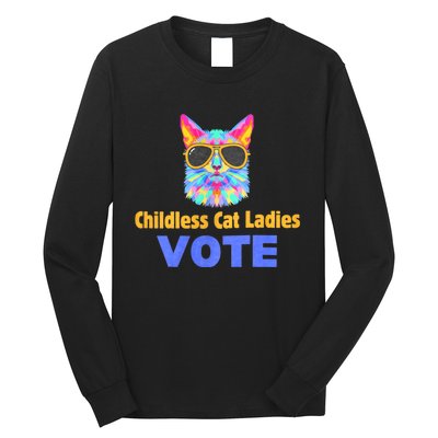 Childless Cat Ladies Vote Blue Long Sleeve Shirt