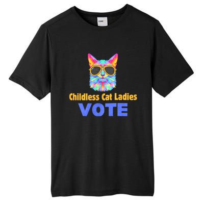 Childless Cat Ladies Vote Blue Tall Fusion ChromaSoft Performance T-Shirt