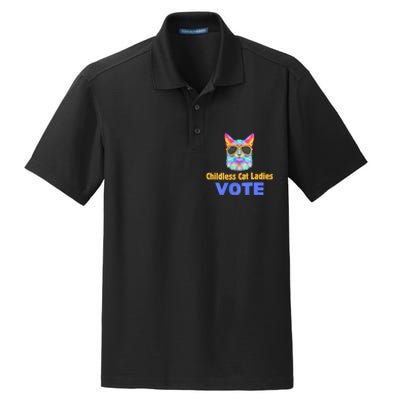 Childless Cat Ladies Vote Blue Dry Zone Grid Polo