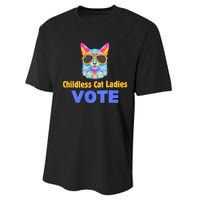 Childless Cat Ladies Vote Blue Performance Sprint T-Shirt