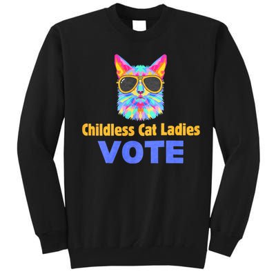 Childless Cat Ladies Vote Blue Tall Sweatshirt