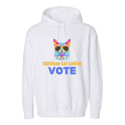 Childless Cat Ladies Vote Blue Garment-Dyed Fleece Hoodie