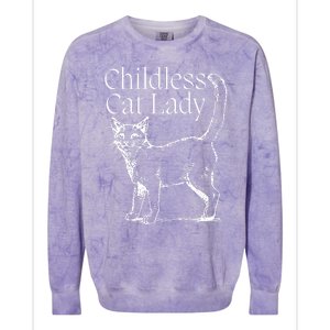 Childless Cat Lady Kamala 2024 Colorblast Crewneck Sweatshirt