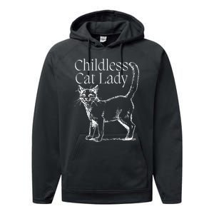 Childless Cat Lady Kamala 2024 Performance Fleece Hoodie