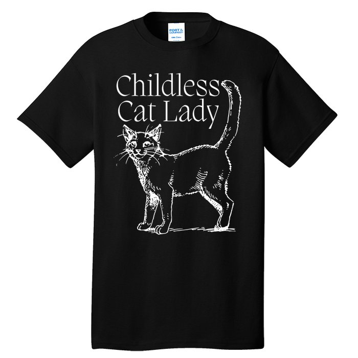 Childless Cat Lady Kamala 2024 Tall T-Shirt