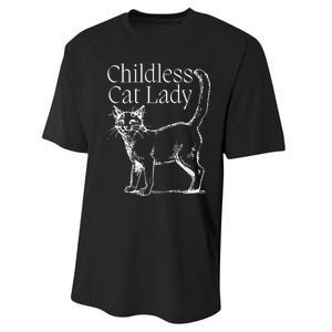 Childless Cat Lady Kamala 2024 Performance Sprint T-Shirt