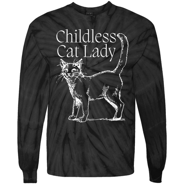 Childless Cat Lady Kamala 2024 Tie-Dye Long Sleeve Shirt