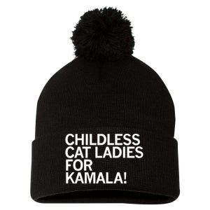 Childless Cat Ladies For Kamala Pom Pom 12in Knit Beanie