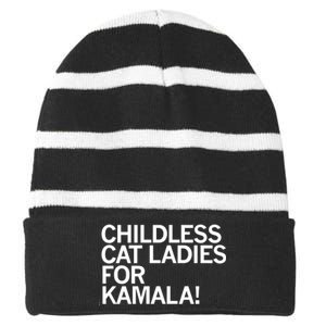 Childless Cat Ladies For Kamala Striped Beanie with Solid Band