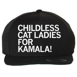 Childless Cat Ladies For Kamala Wool Snapback Cap