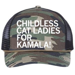 Childless Cat Ladies For Kamala Retro Rope Trucker Hat Cap